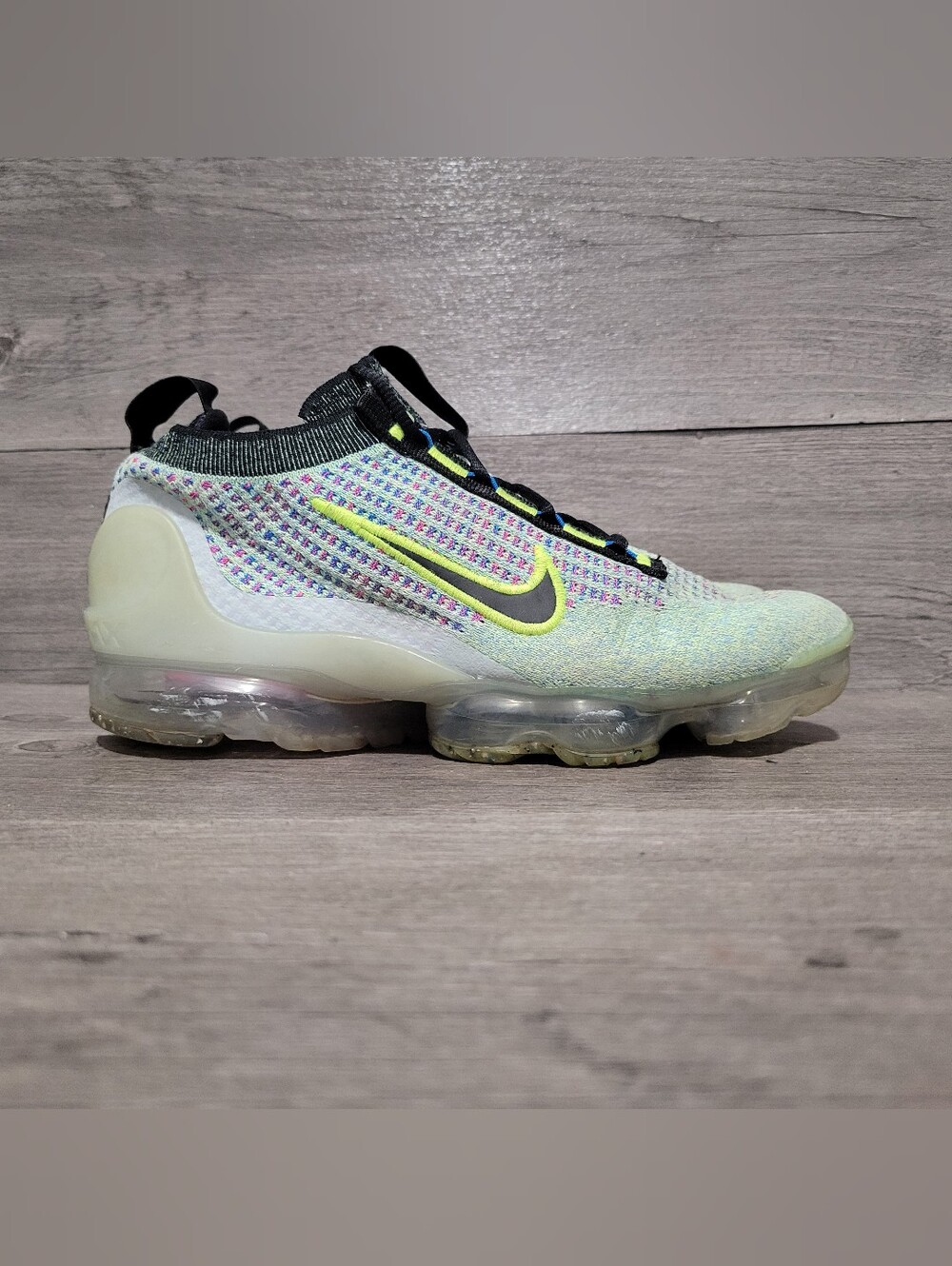 Nike Air VaporMax 2021 Flyknit GS Sneakers 6Y Green Multicolor DX3367-700